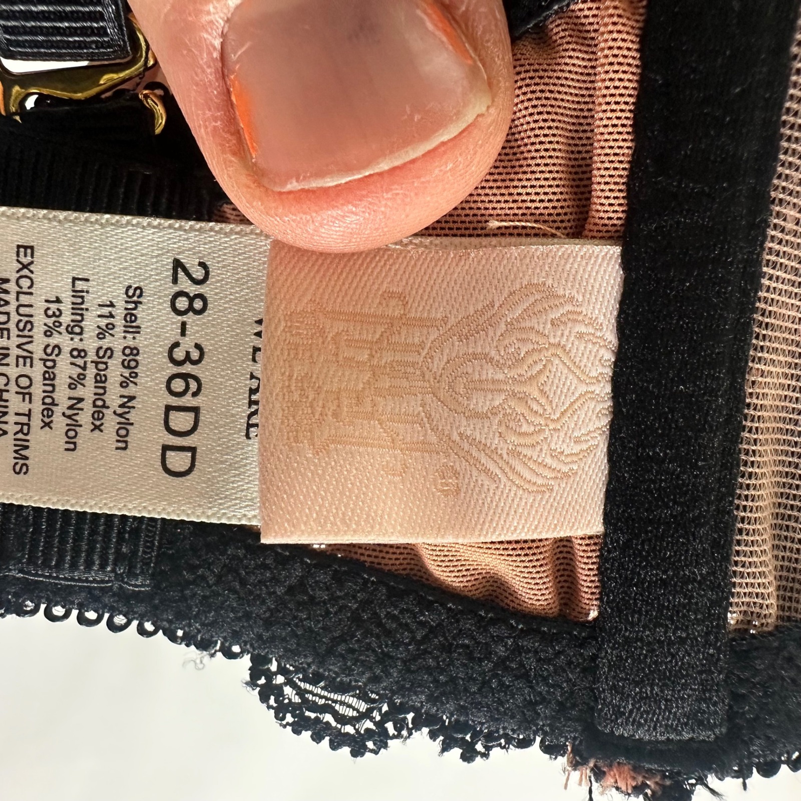 We Are By Lissie Lace Trim Balconette Bra Black Copper 28 36dd Nwt — image 3 of 8